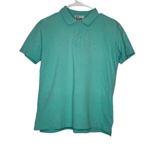Lilly Pulitzer Vintage 90s Teal Polo Shirt Resort wear size small 100% cotton